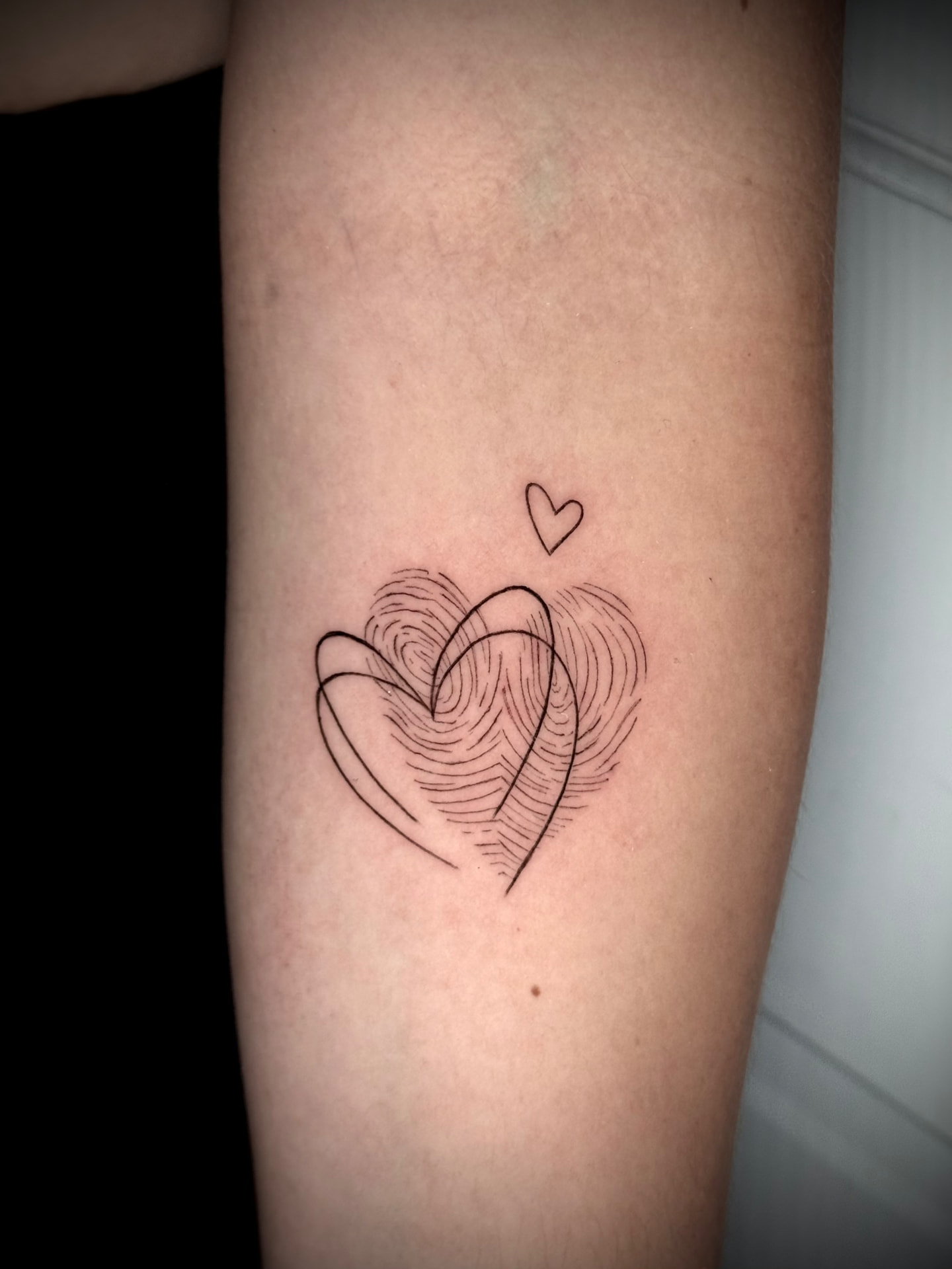 Fingerprint heart tattoo by Karen