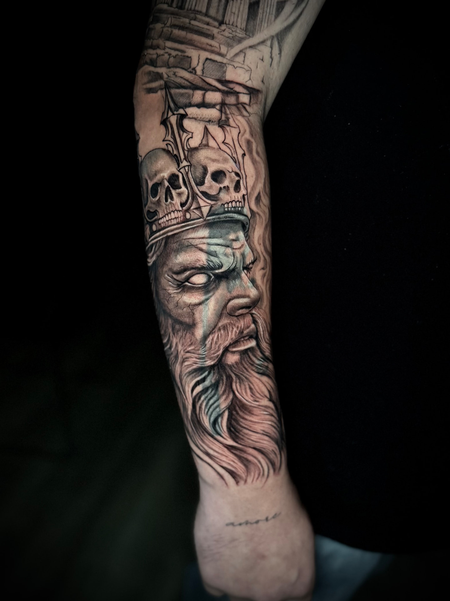 Black and grey realism tattoo by Cubi